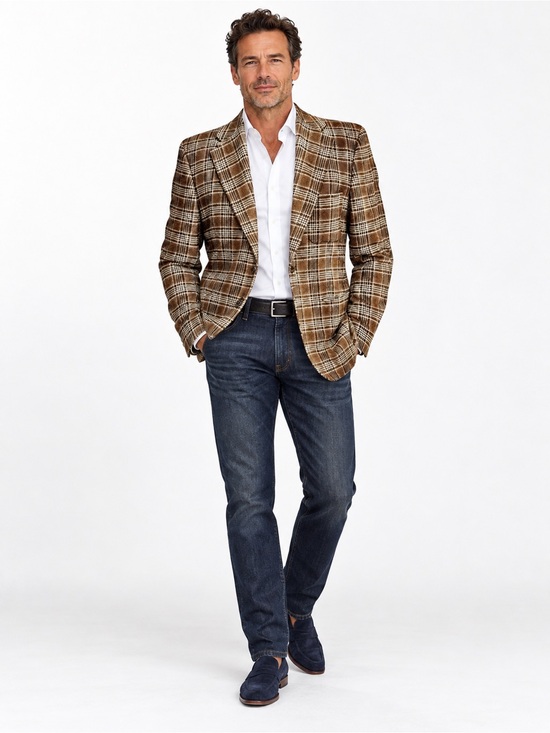 Joseph Abboud Other - Joseph Abboud 100% Wool Brown Plaid Blazer | 40R | Classic Tailored Sport Coat